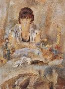 Jules Pascin Lucy at the front of table Spain oil painting artist